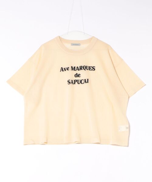DESIGNWORKS(デザインワークス)の「シアークールロゴニット(Tシャツ/カットソー・レディース・グレイッシュベージュ/ライトブルー/ダークベージュ/ブラック・38)」の8枚目の写真