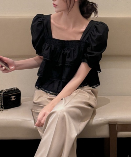 FAVORITO(ファヴォリート)の「半袖レースシャツ(シャツ/ブラウス・レディース・ホワイト/ライトピンク/ブラック・F)」の15枚目の写真