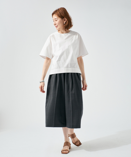 VERMEIL par iena(ヴェルメイユパーイエナ)の「cotton back satin T-ブラウス(シャツ/ブラウス・レディース・ブラック/ホワイト・FREE)」の15枚目の写真