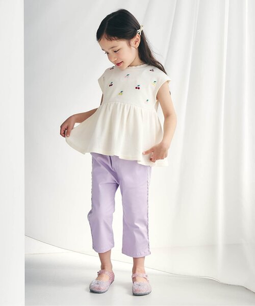 apres les cours(アプレレクール)の「【WEB限定】アソート刺繍ペプラムトップス(Tシャツ/カットソー・キッズ・マスタード/ブラウン/グリーン/レッド/アイボリー・80/90/100/110/120/130/140)」の20枚目の写真