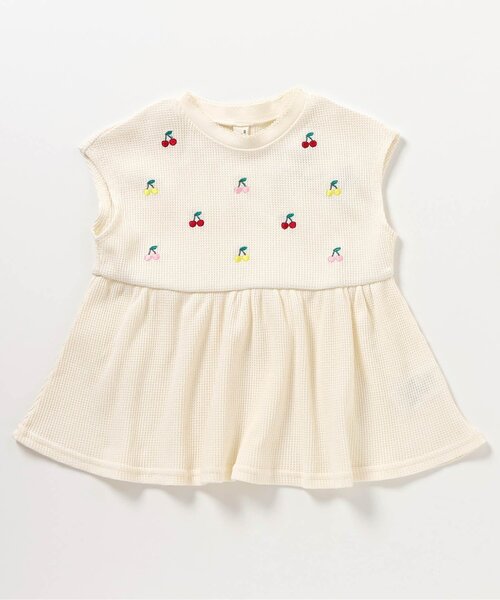 apres les cours(アプレレクール)の「【WEB限定】アソート刺繍ペプラムトップス(Tシャツ/カットソー・キッズ・マスタード/ブラウン/グリーン/レッド/アイボリー・80/90/100/110/120/130/140)」の19枚目の写真