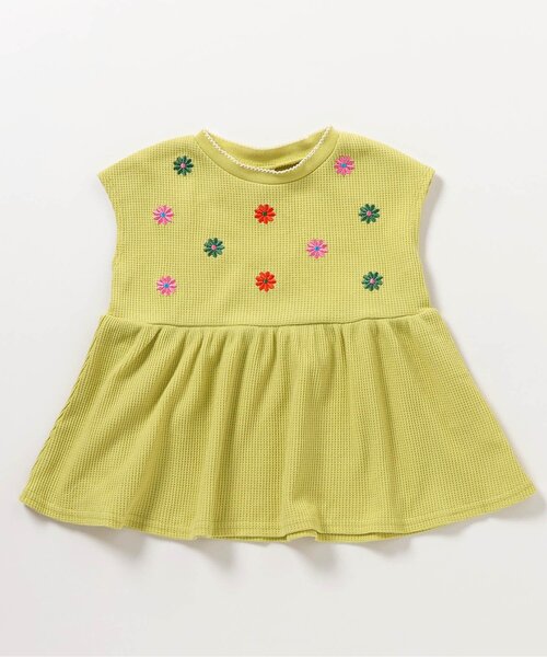 apres les cours(アプレレクール)の「【WEB限定】アソート刺繍ペプラムトップス(Tシャツ/カットソー・キッズ・マスタード/ブラウン/グリーン/レッド/アイボリー・80/90/100/110/120/130/140)」の6枚目の写真