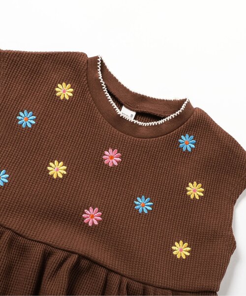 apres les cours(アプレレクール)の「【WEB限定】アソート刺繍ペプラムトップス(Tシャツ/カットソー・キッズ・マスタード/ブラウン/グリーン/レッド/アイボリー・80/90/100/110/120/130/140)」の13枚目の写真