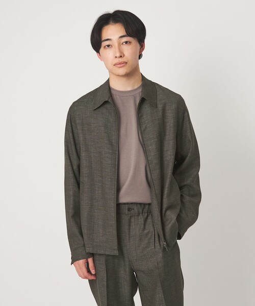 green label relaxing(グリーンレーベルリラクシング)の「TW リネン デニムライク ブルゾン(ブルゾン・メンズ・ブラック/ダークグリーン・XL/L/S/M)」の2枚目の写真