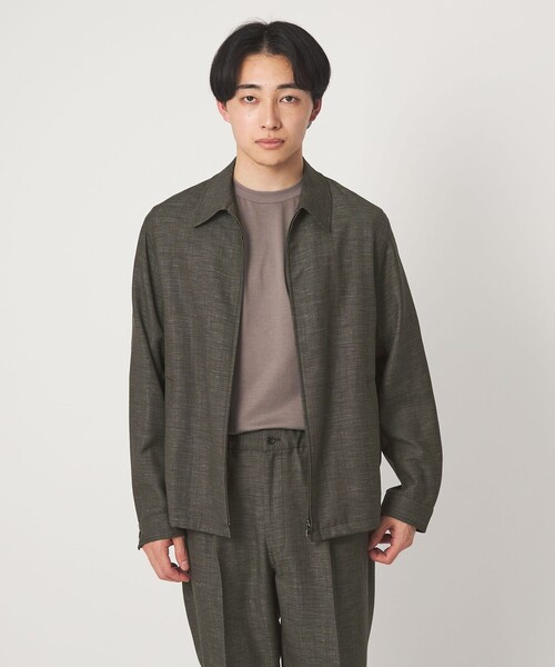 green label relaxing(グリーンレーベルリラクシング)の「TW リネン デニムライク ブルゾン(ブルゾン・メンズ・ブラック/ダークグリーン・XL/L/S/M)」の4枚目の写真