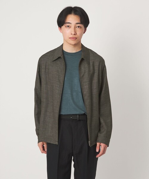 green label relaxing(グリーンレーベルリラクシング)の「TW リネン デニムライク ブルゾン(ブルゾン・メンズ・ブラック/ダークグリーン・XL/L/S/M)」の6枚目の写真