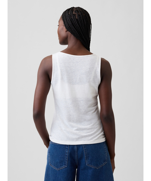 GAP(ギャップ)の「リネンブレンド タンクトップ(タンクトップ・レディース・ブラック/ブラウン/ホワイト・L/S/XS/XXS/M/XL)」の11枚目の写真