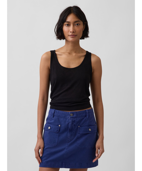 GAP(ギャップ)の「リネンブレンド タンクトップ(タンクトップ・レディース・ブラック/ブラウン/ホワイト・L/S/XS/XXS/M/XL)」の4枚目の写真