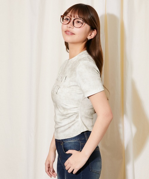 GORGE(ゴージ)の「《キラキラスパンコールロゴ》ムラ染め風カットソー/カジュアル/春夏/全4色(Tシャツ/カットソー・レディース・ブラック/オフホワイト/ピンク/ネイビー・F)」の6枚目の写真