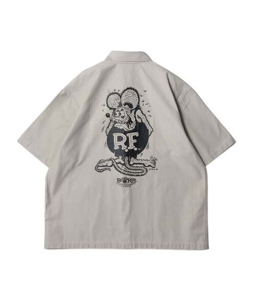 RAT FINK(ラットフィンク)の「【Rat Fink】 Rat Finkプリント バックツイルBIGワークシャツ(シャツ/ブラウス・メンズ・ライトグレー/チャコールグレー・3/2)」の5枚目の写真
