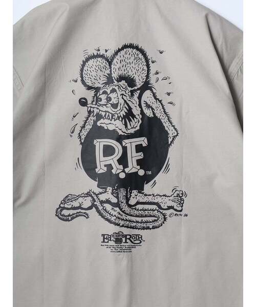 RAT FINK(ラットフィンク)の「【Rat Fink】 Rat Finkプリント バックツイルBIGワークシャツ(シャツ/ブラウス・メンズ・ライトグレー/チャコールグレー・3/2)」の6枚目の写真