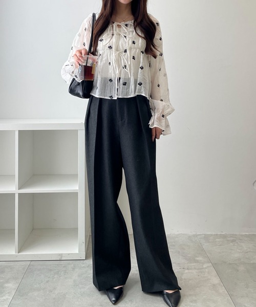 WEGO(ウィゴー)の「WEGO/楊柳刺繍ブラウス(シャツ/ブラウス・レディース・ホワイト/ブラック・FREE)」の15枚目の写真