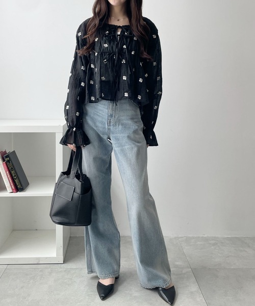 WEGO(ウィゴー)の「WEGO/楊柳刺繍ブラウス(シャツ/ブラウス・レディース・ホワイト/ブラック・FREE)」の16枚目の写真