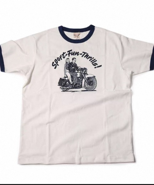 CELENA BEATS(セレナビーツ)の「フィッシングジャガード リンガーTシャツ(Tシャツ/カットソー・メンズ・ブルー/アイボリー/ホワイト・XL/L/M/S/XXL)」の2枚目の写真