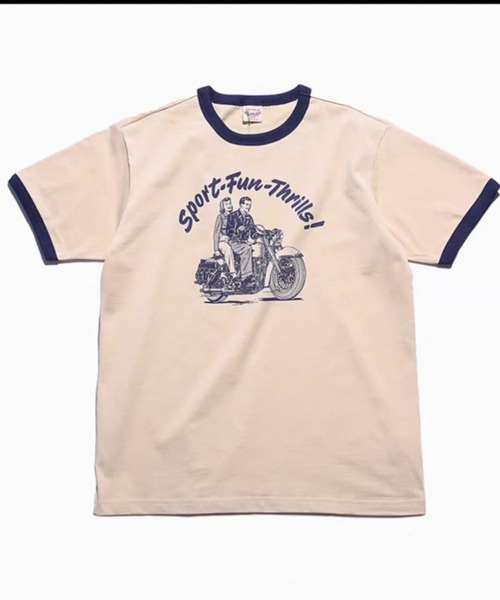 CELENA BEATS(セレナビーツ)の「フィッシングジャガード リンガーTシャツ(Tシャツ/カットソー・メンズ・ブルー/アイボリー/ホワイト・XL/L/M/S/XXL)」の3枚目の写真