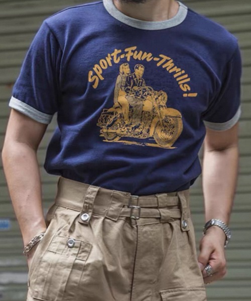 CELENA BEATS(セレナビーツ)の「フィッシングジャガード リンガーTシャツ(Tシャツ/カットソー・メンズ・ブルー/アイボリー/ホワイト・XL/L/M/S/XXL)」の5枚目の写真