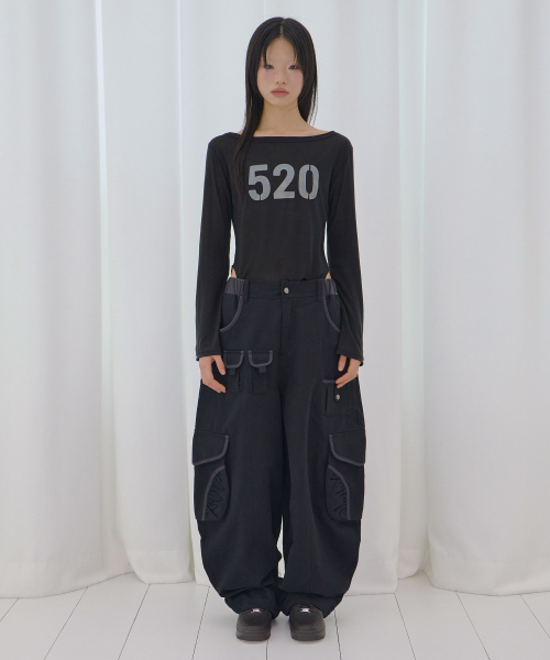FANCY CLUB(ファンシークラブ)の「520 ボートネックシアーロングスリーブ (ブラック) F26QB047(Tシャツ/カットソー・レディース・その他・ONE)」の3枚目の写真