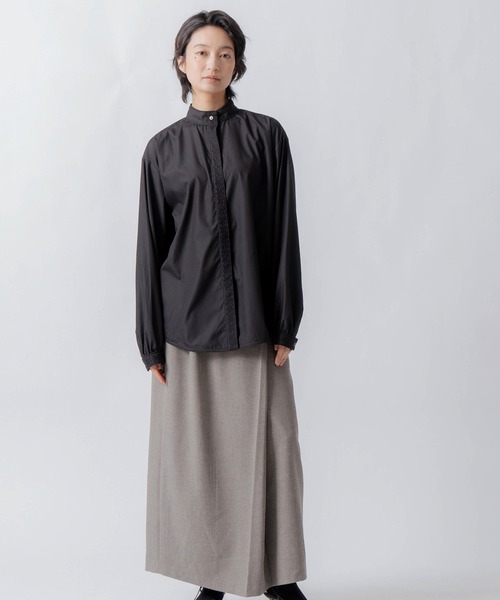 WHYTO.(ホワイト)の「「WHYTO. / ホワイト」asymmetry tuck skirt(スカート・レディース・杢グレー/チャコールグレー/ブラック・36/38)」の4枚目の写真