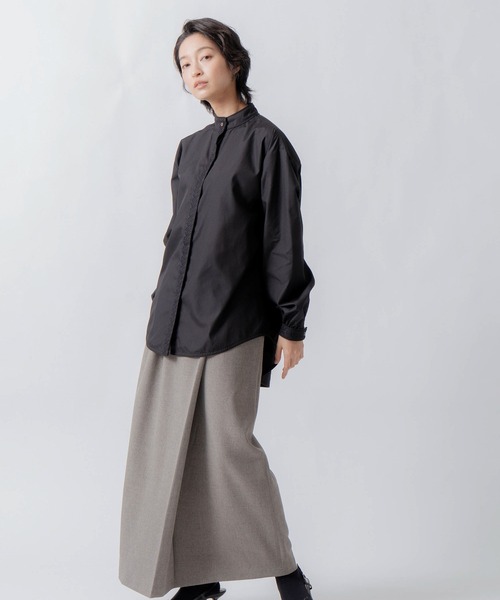 WHYTO.(ホワイト)の「「WHYTO. / ホワイト」asymmetry tuck skirt(スカート・レディース・杢グレー/チャコールグレー/ブラック・36/38)」の5枚目の写真