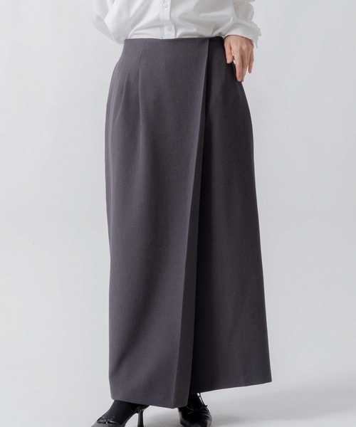 WHYTO.(ホワイト)の「「WHYTO. / ホワイト」asymmetry tuck skirt(スカート・レディース・杢グレー/チャコールグレー/ブラック・36/38)」の7枚目の写真