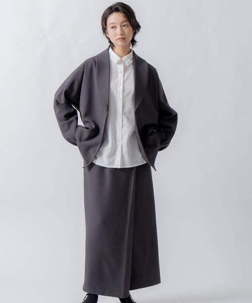 WHYTO.(ホワイト)の「「WHYTO. / ホワイト」asymmetry tuck skirt(スカート・レディース・杢グレー/チャコールグレー/ブラック・36/38)」の8枚目の写真
