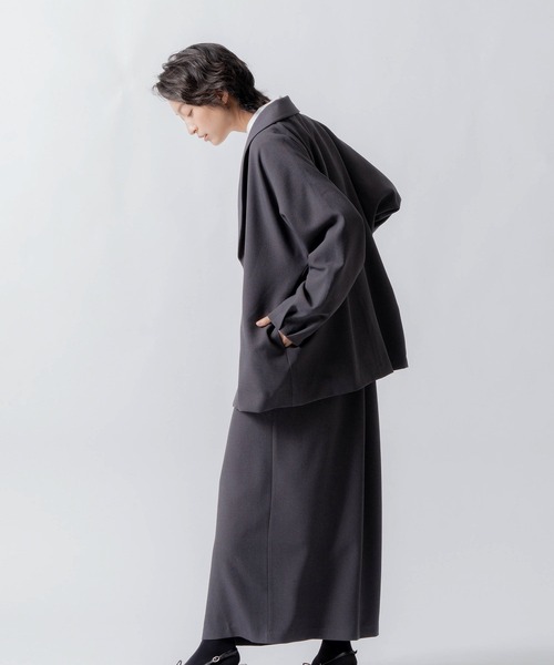 WHYTO.(ホワイト)の「「WHYTO. / ホワイト」asymmetry tuck skirt(スカート・レディース・杢グレー/チャコールグレー/ブラック・36/38)」の9枚目の写真