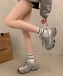 HAILY（ヘイリー）の「メタリックコンビ厚底スポーツスニーカー（スニーカー）」