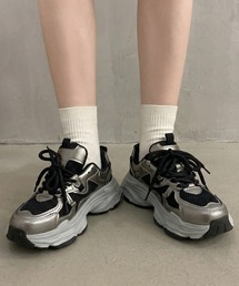 HAILY（ヘイリー）の「メタリックコンビ厚底スポーツスニーカー（スニーカー）」