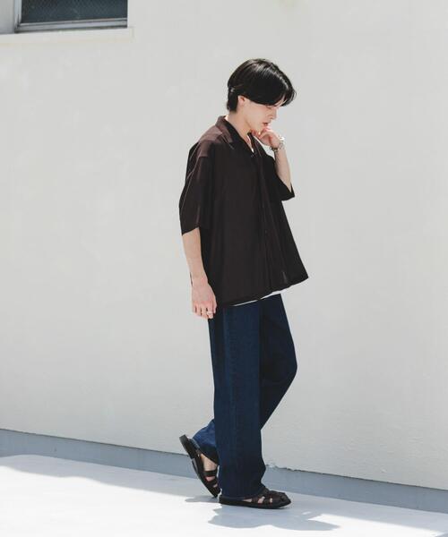 SENSE OF PLACE by URBAN RESEARCH(センスオブプレイスバイアーバンリサーチ)の「シアーヨウリュウオープンカラーシャツ(シャツ/ブラウス・メンズ・チャコールグレー/グリーン/ブルー/イエロー/ブラウン・LARGE/MEDIUM)」の18枚目の写真