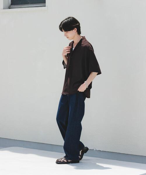 SENSE OF PLACE by URBAN RESEARCH(センスオブプレイスバイアーバンリサーチ)の「シアーヨウリュウオープンカラーシャツ(シャツ/ブラウス・メンズ・チャコールグレー/グリーン/ブルー/イエロー/ブラウン・LARGE/MEDIUM)」の19枚目の写真