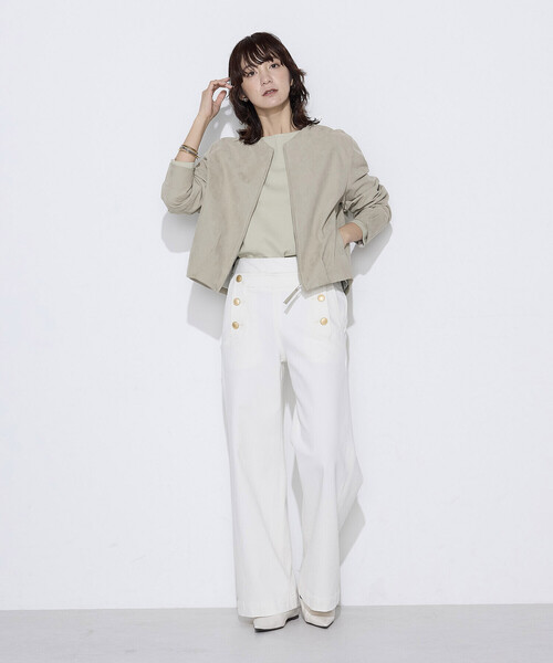 K.T KIYOKO TAKASE（キヨコタカセ）の「〔 TALLサイズ 〕 フェイクスエード タックブルゾン（ブルゾン・レディース・グレイッシュベージュ/ブルー系その他・15号）」の21枚目の写真