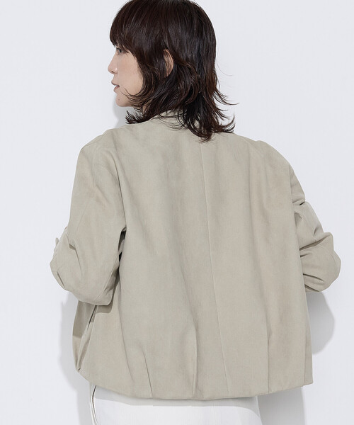 K.T KIYOKO TAKASE（キヨコタカセ）の「〔 TALLサイズ 〕 フェイクスエード タックブルゾン（ブルゾン・レディース・グレイッシュベージュ/ブルー系その他・15号）」の18枚目の写真