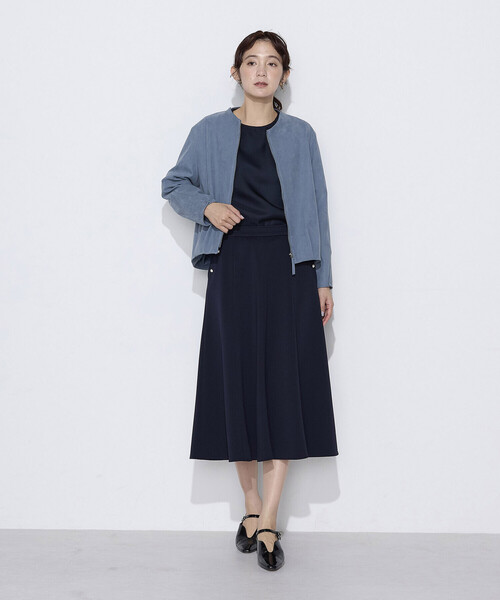 K.T KIYOKO TAKASE（キヨコタカセ）の「〔 TALLサイズ 〕 フェイクスエード タックブルゾン（ブルゾン・レディース・グレイッシュベージュ/ブルー系その他・15号）」の19枚目の写真