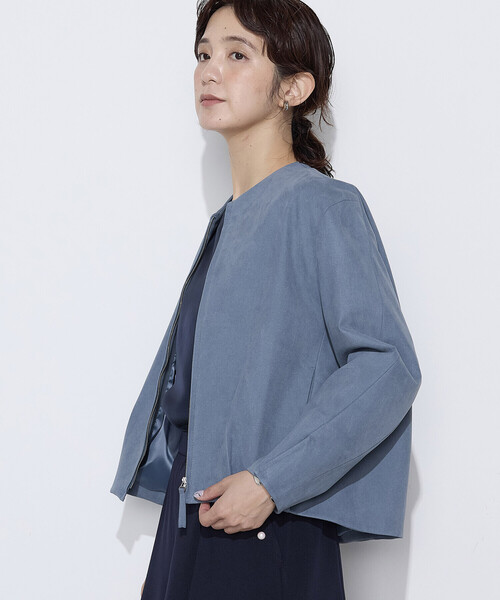 K.T KIYOKO TAKASE（キヨコタカセ）の「〔 TALLサイズ 〕 フェイクスエード タックブルゾン（ブルゾン・レディース・グレイッシュベージュ/ブルー系その他・15号）」の20枚目の写真