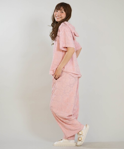 Hula Lani(フララニ)の「HULALANI/フララニ レディース ロングパンツ ワイドシルエット ハイビスカス柄 263HU2LP185(その他パンツ・レディース・アイボリー/ブルー/ピンク・FREE)」の10枚目の写真