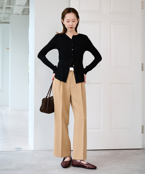 U by SPICK&SPAN(ユーバイスピックアンドスパン)の「ベルトツキパンツ(スラックス・レディース・オレンジ/キャメル/ブラック・36/38)」の4枚目の写真