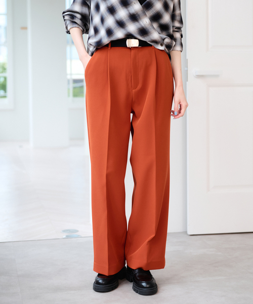U by SPICK&SPAN(ユーバイスピックアンドスパン)の「ベルトツキパンツ(スラックス・レディース・オレンジ/キャメル/ブラック・36/38)」の13枚目の写真