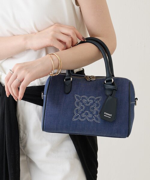 russet(ラシット)の「【刺繍モノグラム】デニム2WAYミニボストンバッグ(ボストンバッグ・レディース・インディゴブルー/ブラック・FREE)」の22枚目の写真