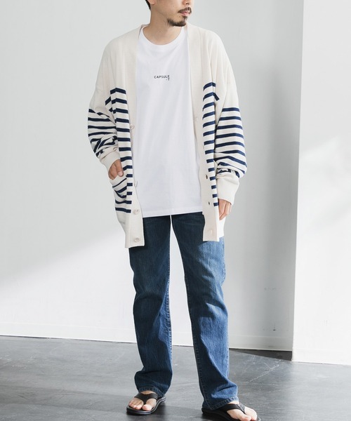 nestwell(ネストウェル)の「TEAK BD / ボーダーカーディガンMENS(カーディガン/ボレロ・メンズ・ブラック/アイボリー・L/M)」の3枚目の写真