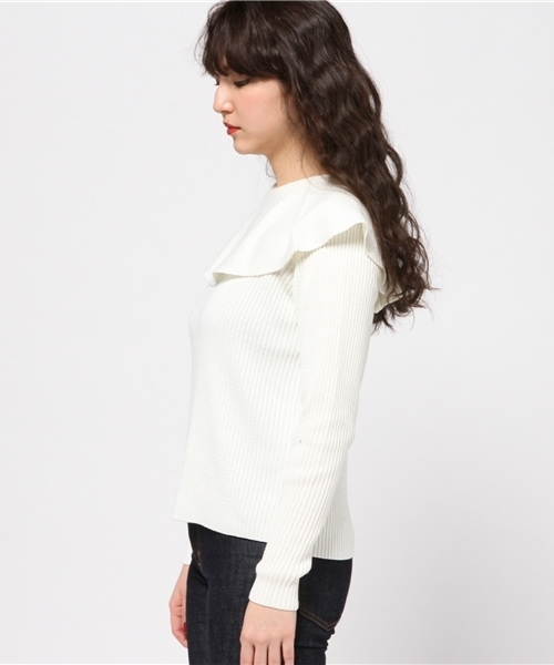 goocy（グースィー）の「フレア衿Knit（ニット/セーター・レディース・オフホワイト/ネイビー/キャメル・FREE）」の11枚目の写真