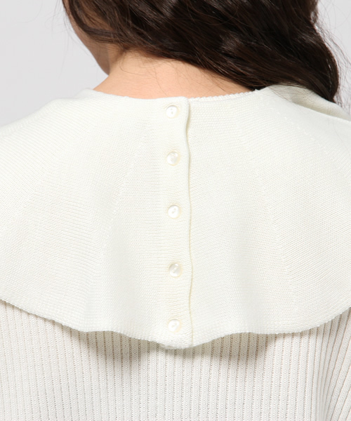 goocy（グースィー）の「フレア衿Knit（ニット/セーター・レディース・オフホワイト/ネイビー/キャメル・FREE）」の5枚目の写真