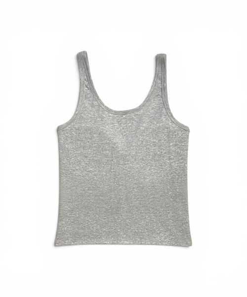 BORN SLIPPY(ボーンスリッピー)の「Crystal Stud Henley Tank (Melange Gray)(Tシャツ/カットソー・レディース・その他・FREE)」の2枚目の写真