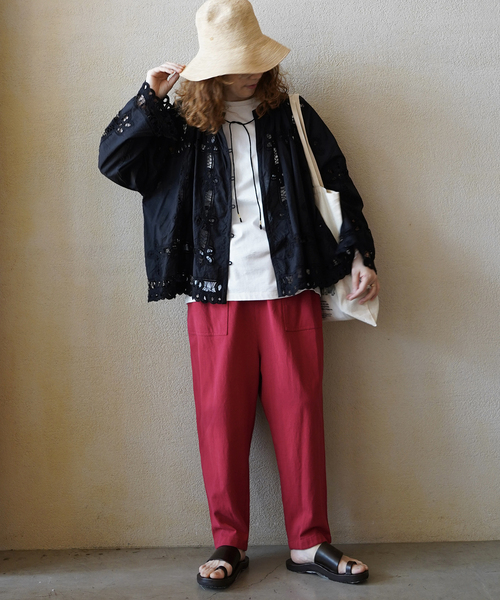 JOURNAL STANDARD LUXE(ジャーナルスタンダード ラックス)の「ドヅメテンジクベイカーパンツ(その他パンツ・レディース・レッド/ブラック・FREE)」の12枚目の写真
