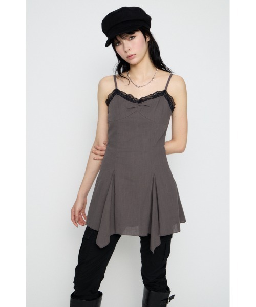 LAGUA GEM（ラグアジェム）の「COTTON LACE CAMI チュニック（チュニック・レディース・ベージュ/チャコールグレー/カーキ・SMALL/MEDIUM）」の10枚目の写真