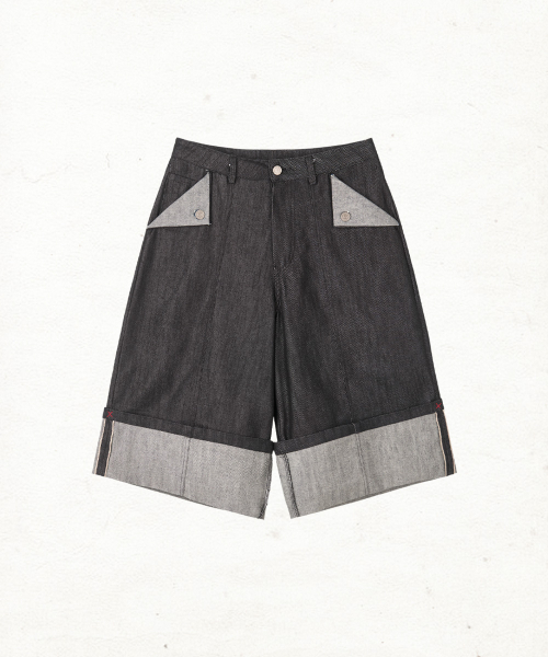 DANDEL(ダンデル)の「DD turn-up denim bermuda pants (BLACK)(その他パンツ・レディース・その他・1/2)」の1枚目の写真