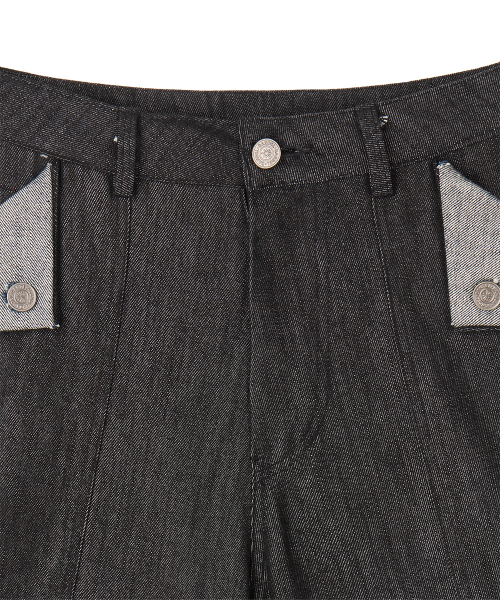 DANDEL(ダンデル)の「DD turn-up denim bermuda pants (BLACK)(その他パンツ・レディース・その他・1/2)」の2枚目の写真