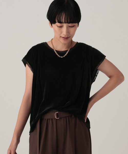 Elura(エルーラ)の「カットベロアフレンチプルオーバー/1057130(Tシャツ/カットソー・レディース・オフホワイト/ブルー/ブラック・FREE)」の5枚目の写真