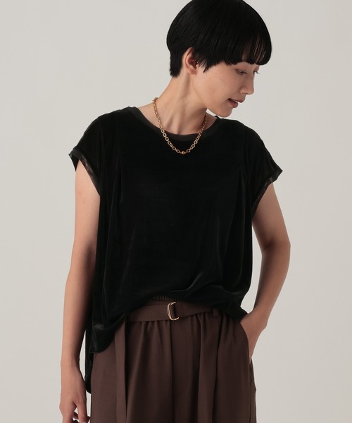Elura(エルーラ)の「カットベロアフレンチプルオーバー/1057130(Tシャツ/カットソー・レディース・オフホワイト/ブルー/ブラック・FREE)」の4枚目の写真