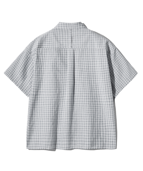 F.ILLUMINATE（フィルミネイト）の「セミクロップチェックハーフシャツ-グレー（シャツ/ブラウス・メンズ・その他・LARGE/SMALL/MEDIUM）」の5枚目の写真