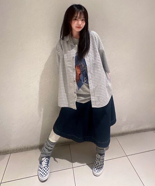 F.ILLUMINATE（フィルミネイト）の「セミクロップチェックハーフシャツ-グレー（シャツ/ブラウス・メンズ・その他・LARGE/SMALL/MEDIUM）」の17枚目の写真
